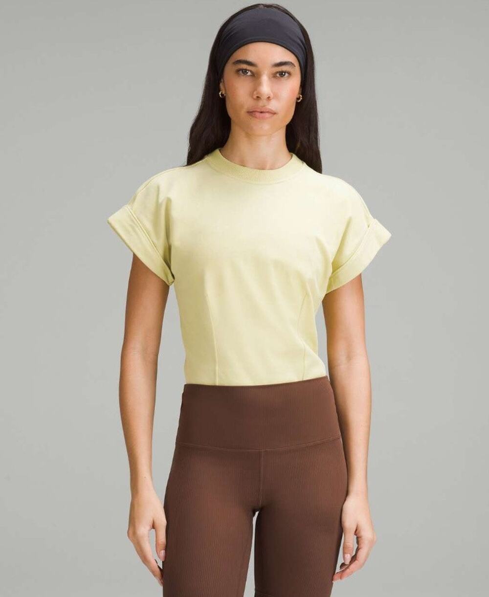 Lululemon Heavyweight Cotton T-Shirt Bodysuit Finch Yellow Small NWT